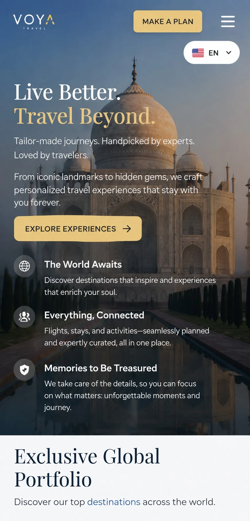 Voya Travel — mobile screen